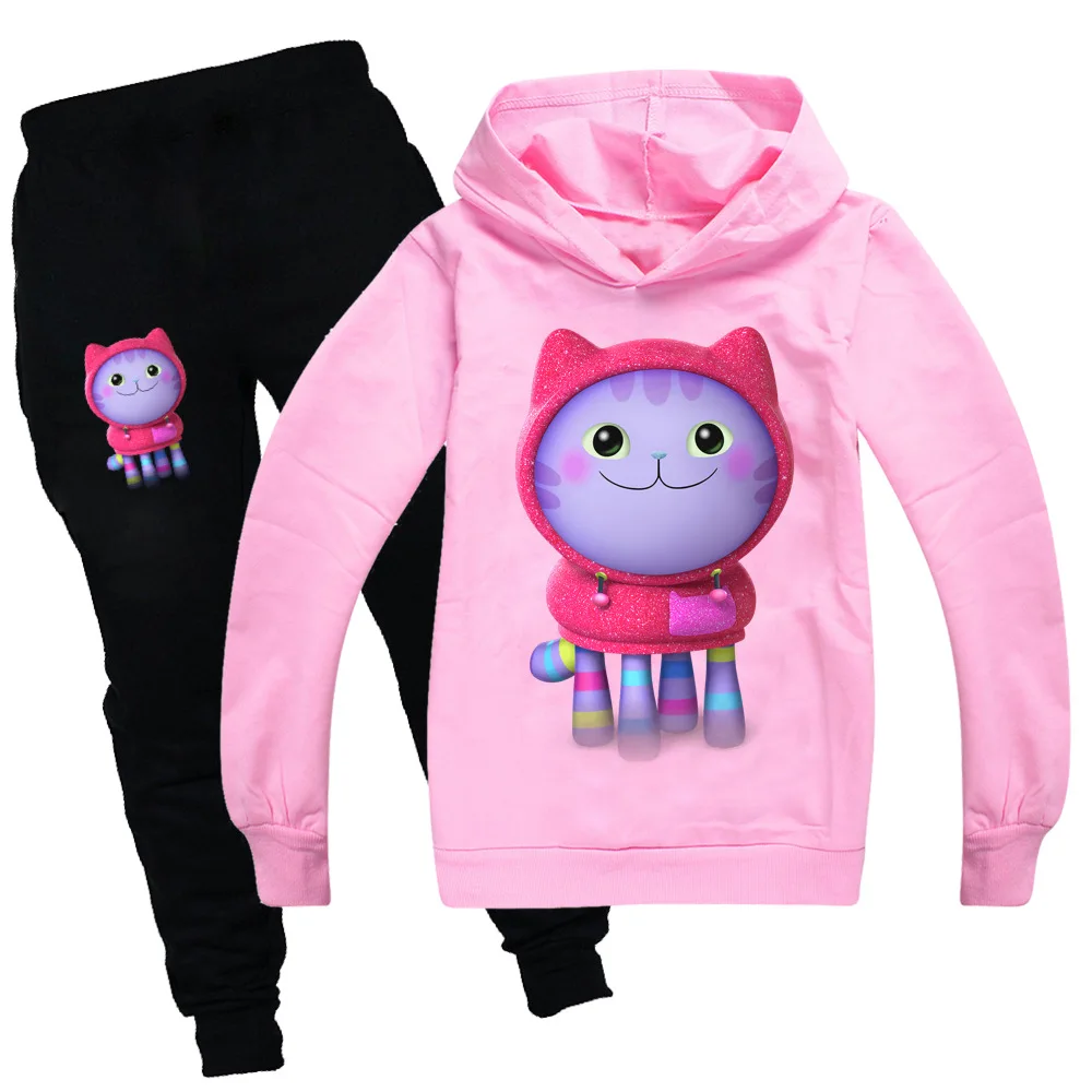 

Комплект из 2 предметов, свитшот с длинным рукавом и штаны, с изображением кошек