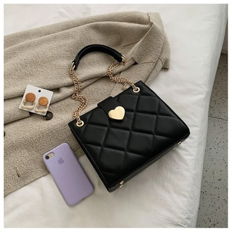 

2021 New Simple Rhombus Chain Bag Messenger Women Bag Korean Fashion Bag