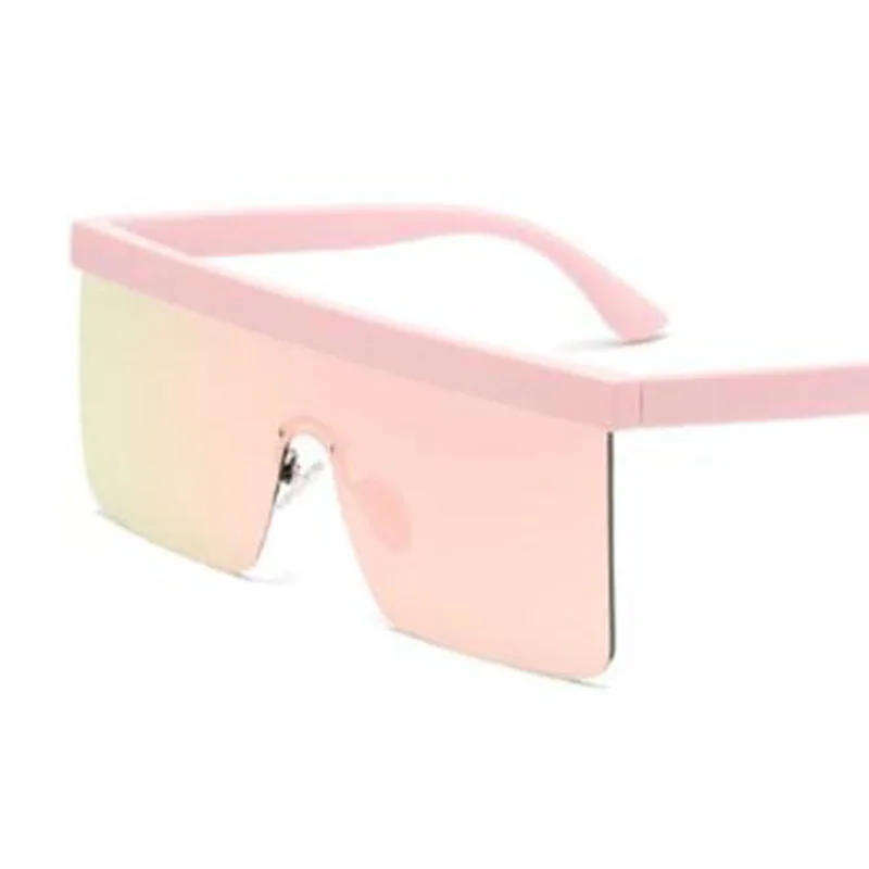 Розовые Квадратные солнечные очки зеркальные Wo мужские брендовые дизайнерские