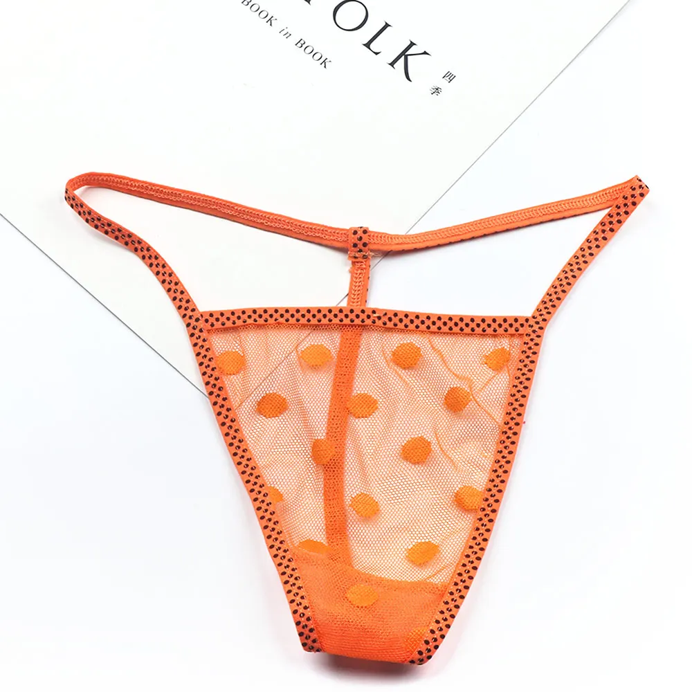 Женские сексуальные кружевные трусики в горошек стринги нижнее белье танга