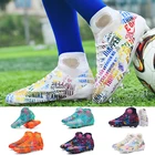 сороконожки для футбола Мужские футбольные бутсы, дышащая футбольная обувь для детей, высокие футбольные бутсы, Легкие уличные спортивные кроссовки, Новинка