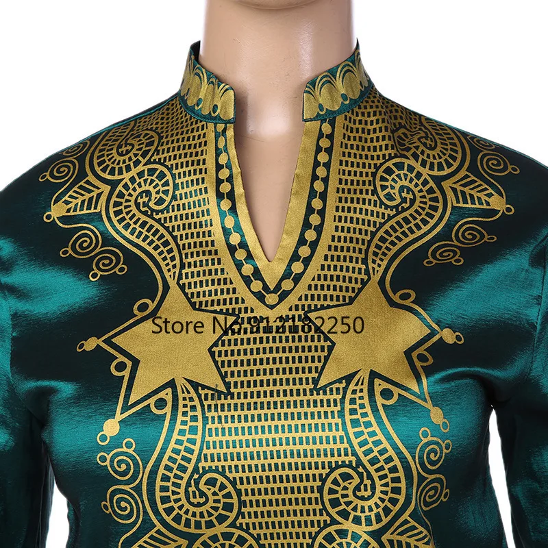 Мужская африканская одежда с длинным рукавом и V-образным вырезом | Тематическая