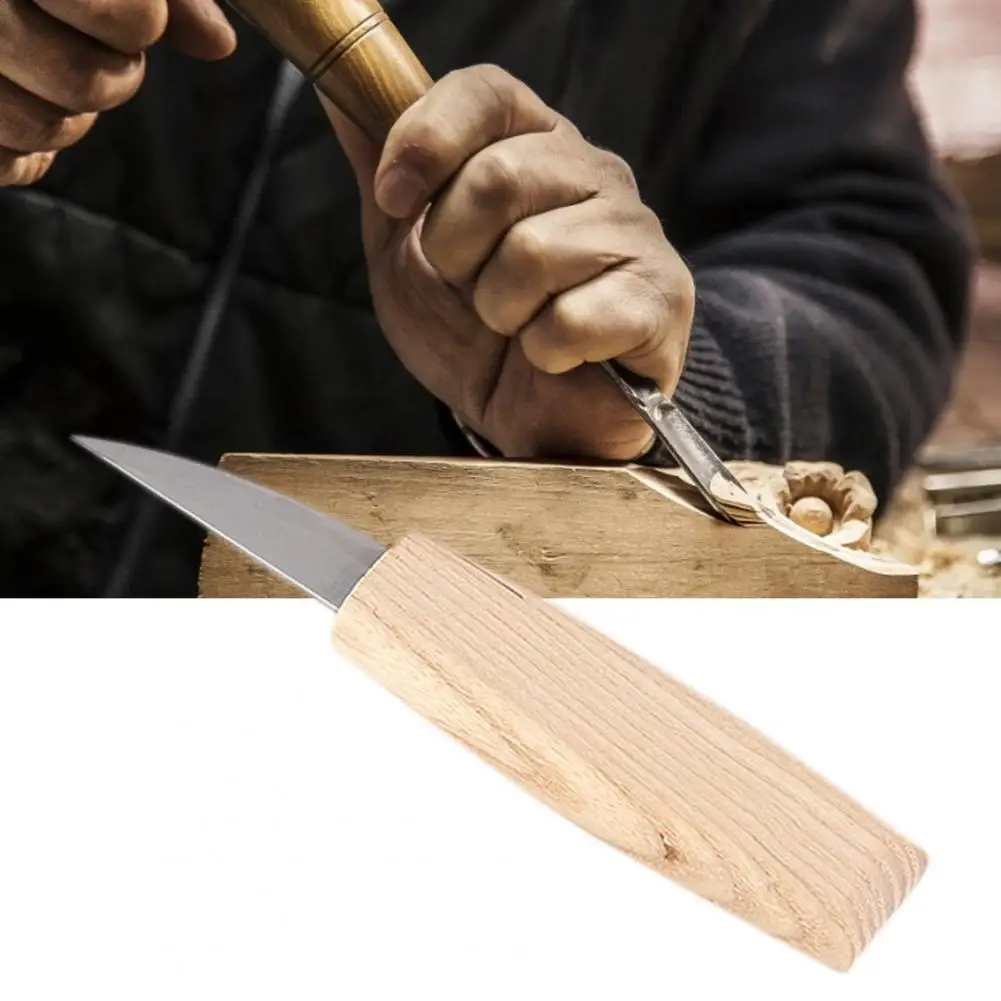 

4Pcs Graving Chisels Stainless Steel Wood Rust-proof Sharp Stainless Steel Professional Carving Chisel Group for Wood Crafts