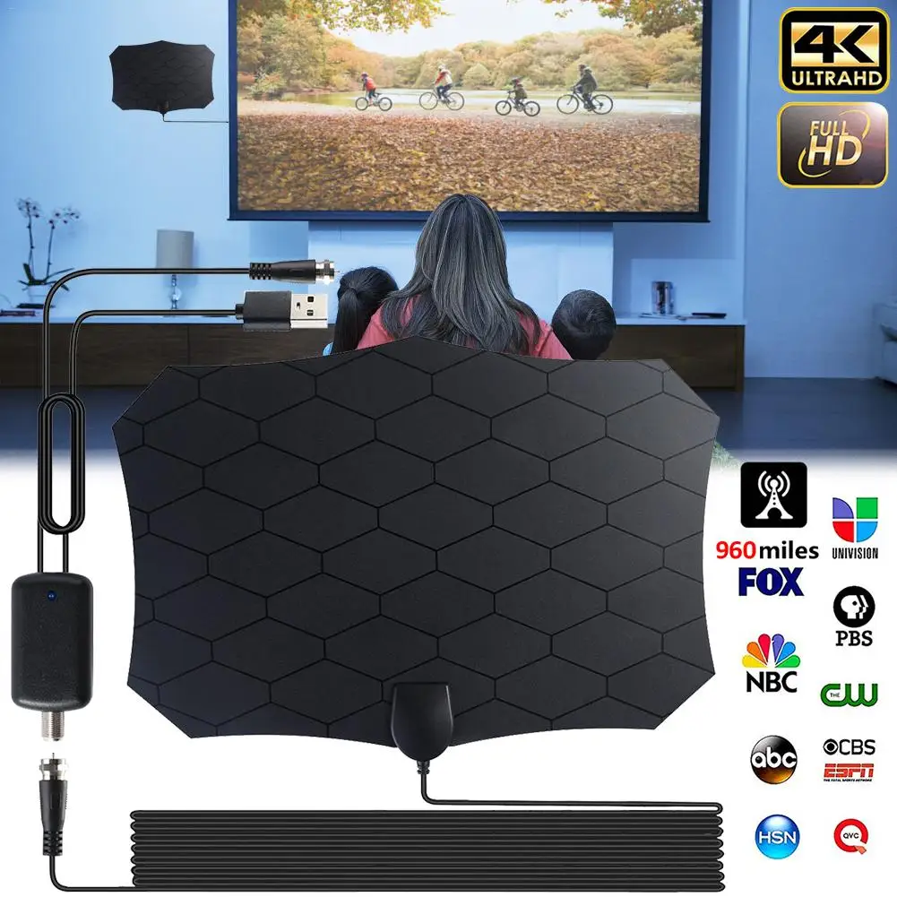 Новинка 2019 сверхтонкие телевизионные антенны HD Mini цифровая ТВ антенна с