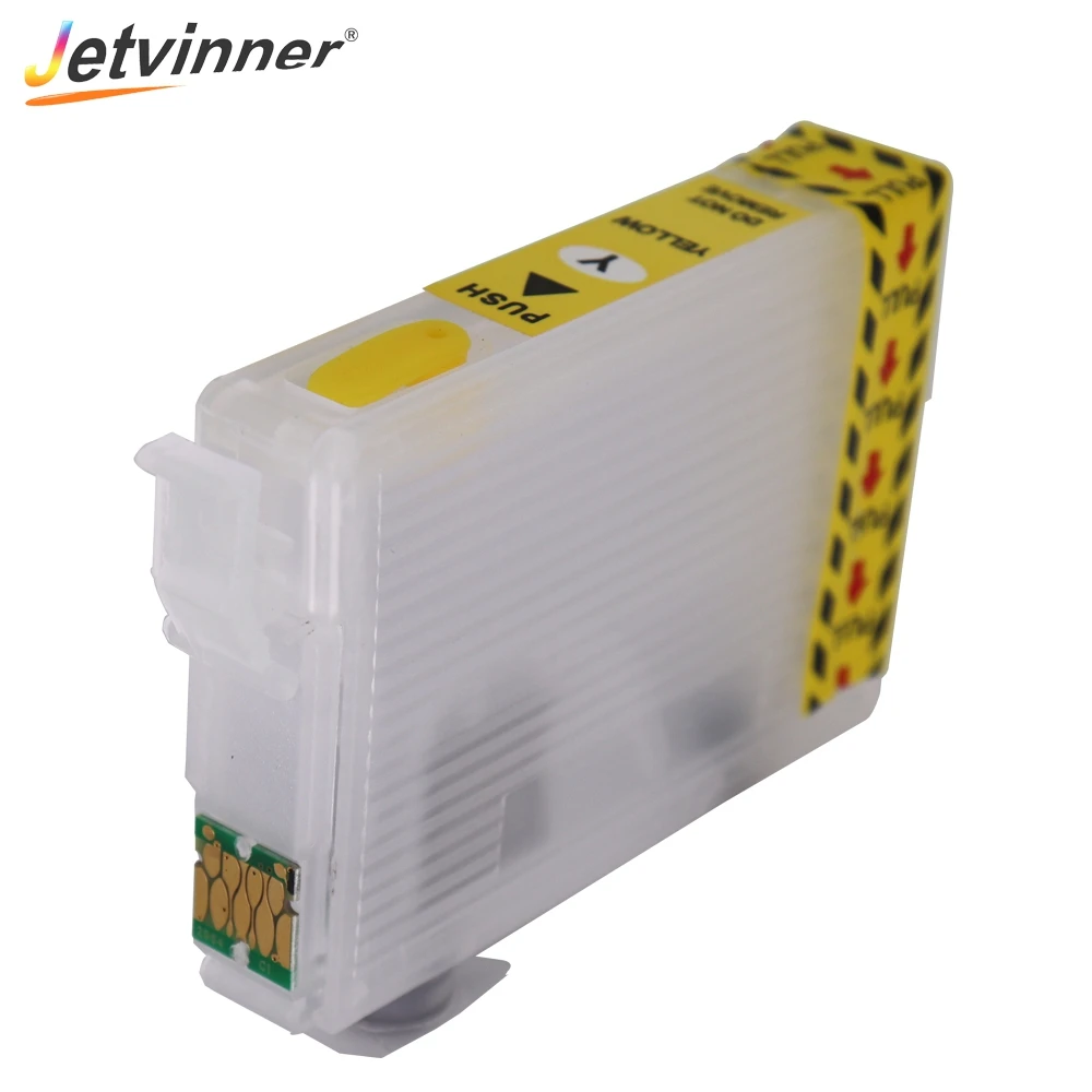 Картридж T34XL T3471-T3474 многоразовый с дуговыми чипами для принтера Epson Force Pro WF-3720 WF-3725