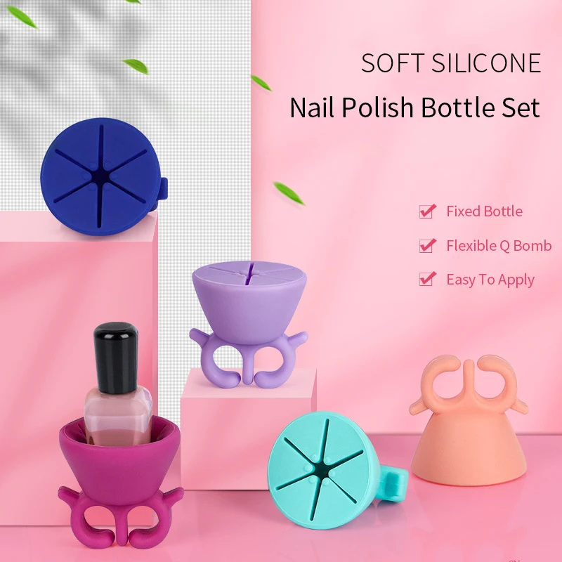 

DIY Rubber Nail Gel Polish Holder Display Varnish Bottle Stand Container Glue Tilter Feature Silicone Pro Nail Art Manicure Tool