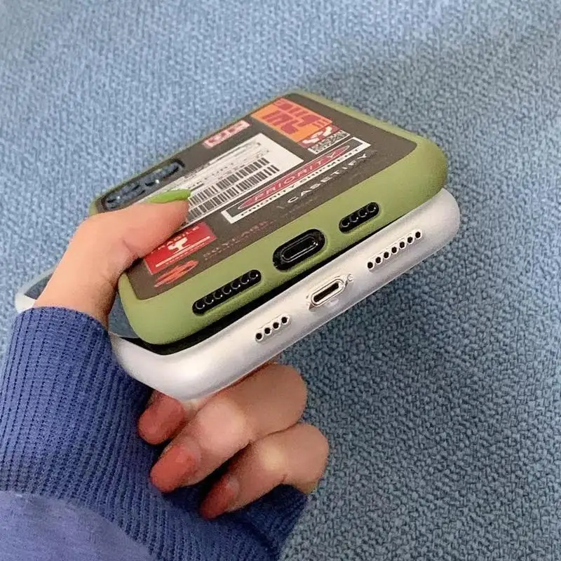 

For Xiaomi Redmi Note 9S 7 8 10 Label Bar Code Hard Case Cover For iPhone 11 12 Pro XS Max XR X 6 6 7 8 Plus Case Cover