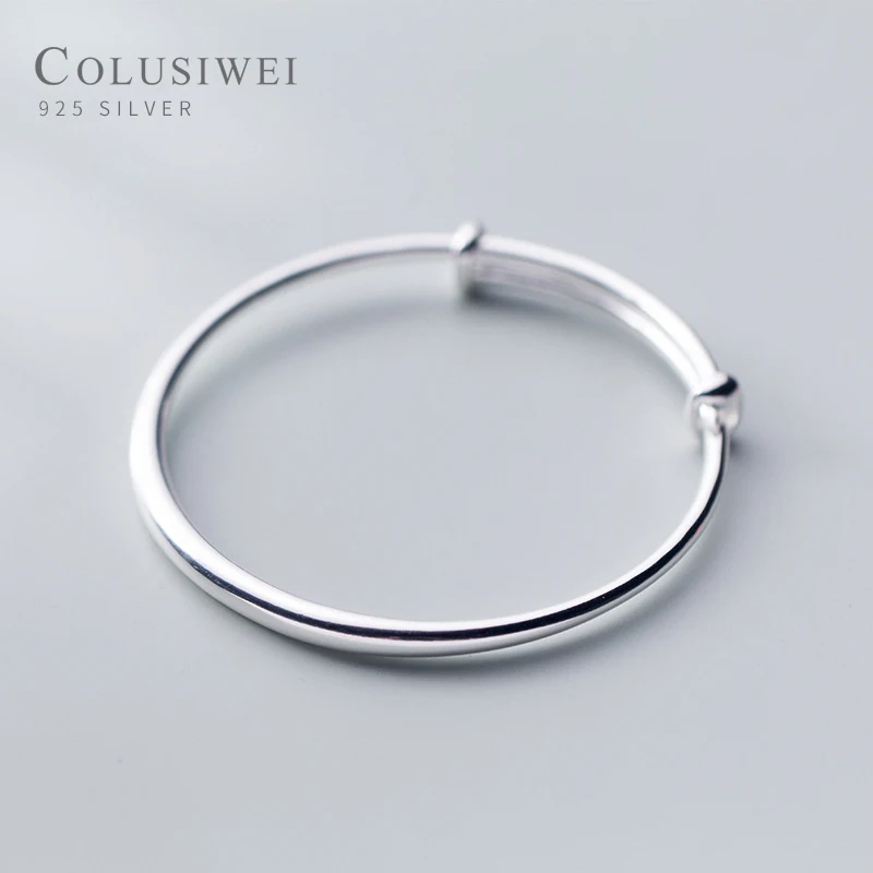 

COLUSIWEI японский Стиль простой серебряные браслеты из натуральной 925 стерлингового серебра для женщин регулируемые браслеты для женщин, ювел...
