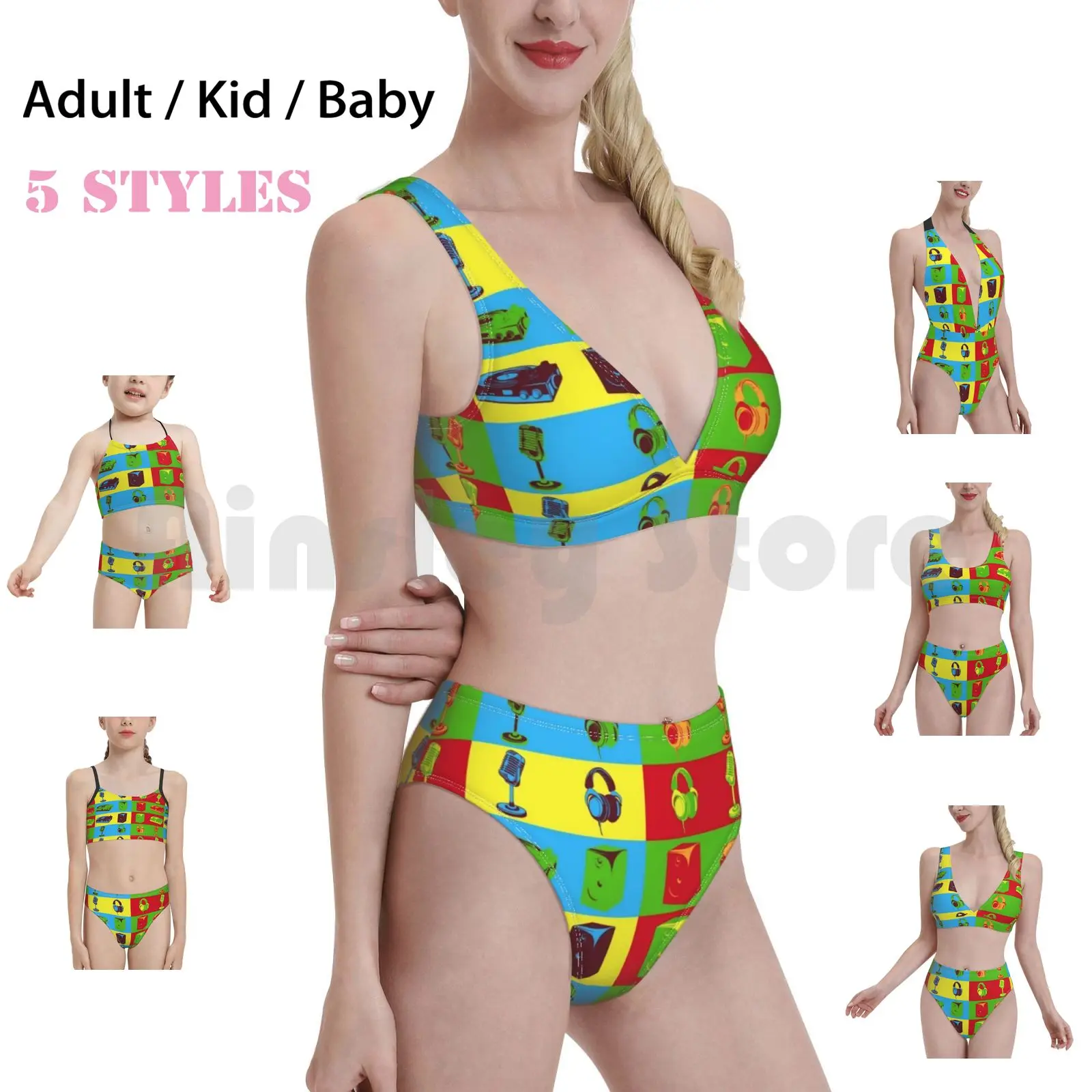 

Pop купальник бикини Мягкий Высокая Талия поп-музыки микро Warrol диск платины Динамик звук красный цвет желтый, синий; размеры 34–43 зеленый Agacha