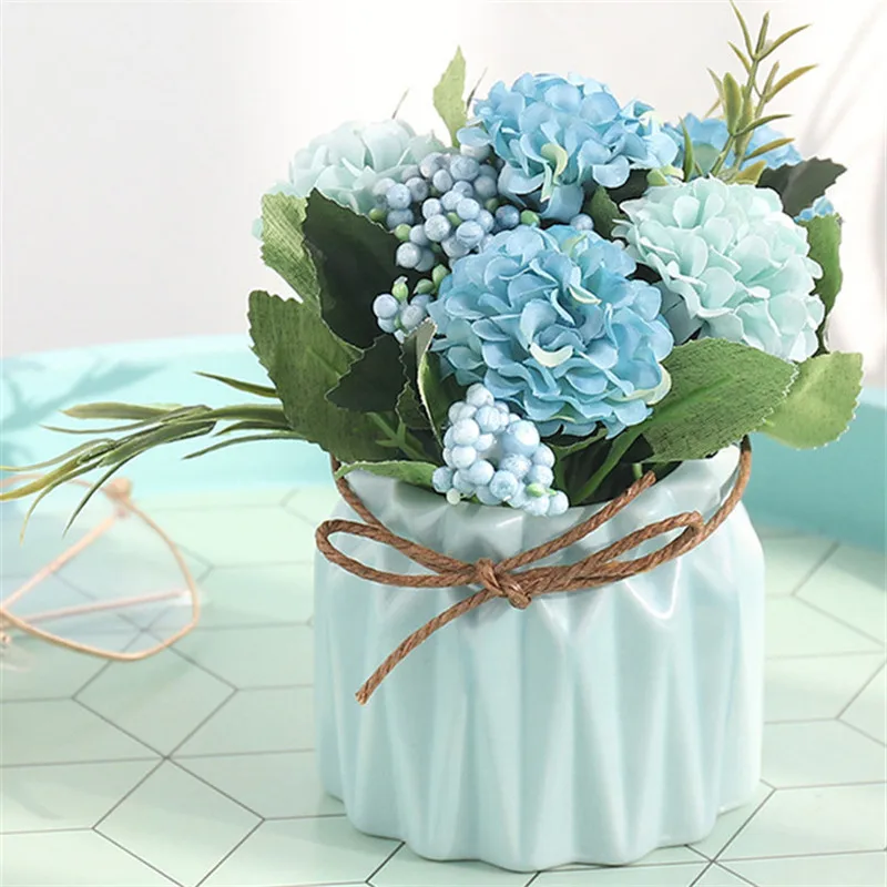 Европейские Керамические вазы с искусственными цветами минималистичные офисные