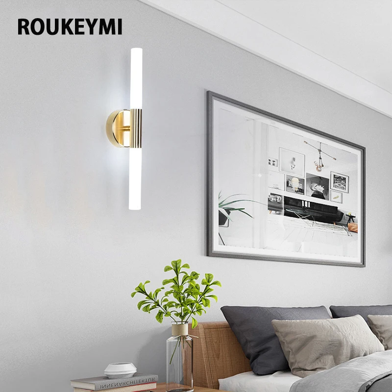 

ROUKEYMI Minimalist Internal Wall Mounted Lamps Luxuary Crystal Lights Home Decoration Fancy Bedroom Lighting Modern Indoor LED