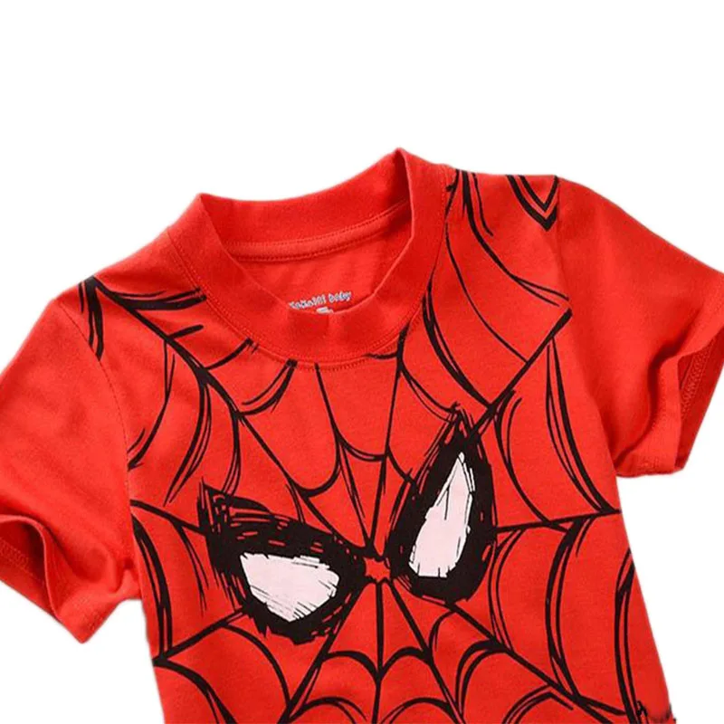 Футболка для мальчиков модная детская одежда с принтом героя Маска паука летняя
