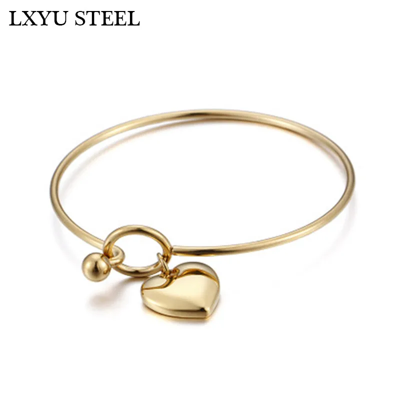 Модные женские Простые изящные браслеты золотые из нержавеющей стали 316L манжеты