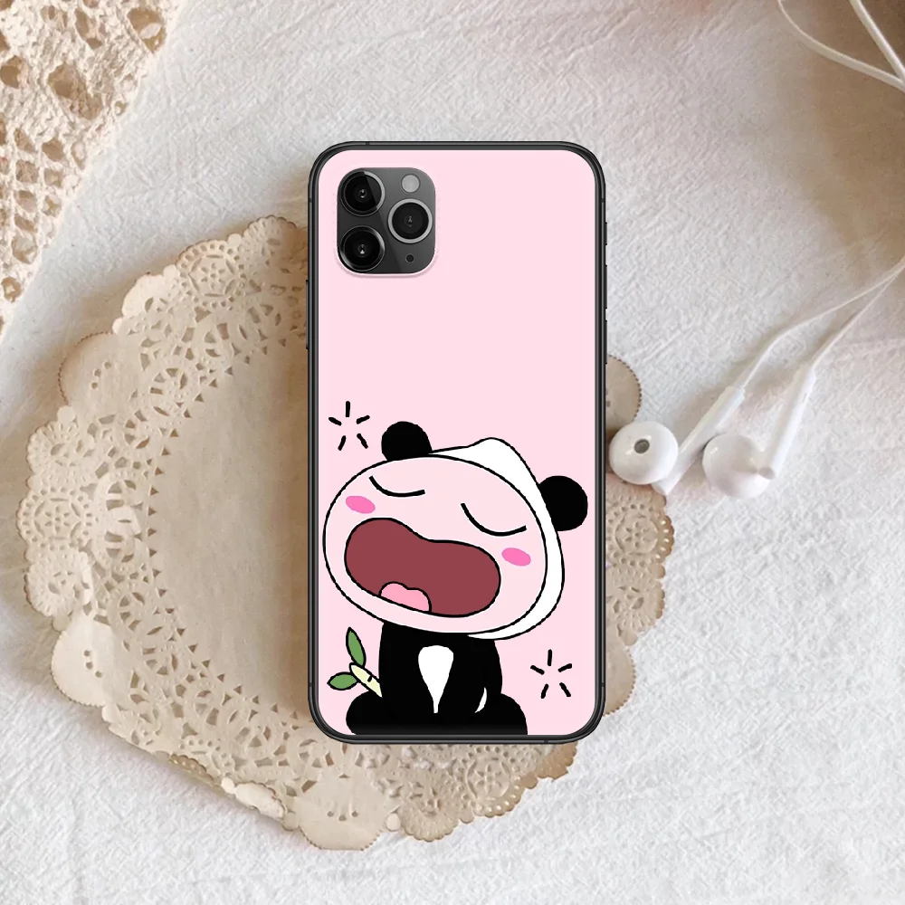 

Cartoon cute pink peach Phone Case Cover Hull For iphone 5 5s se 2020 6 6s 7 8 12 mini plus X XS XR 11 PRO MAX black Funda