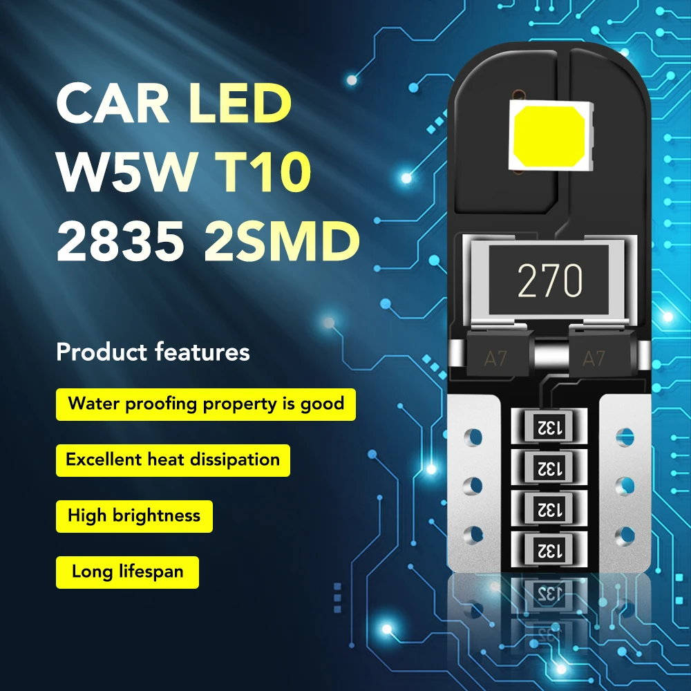 2 шт. W5W T10 светодиод Шина CAN свет лампы для Kia K2 Рио SOUL Ray Venga/Hyundai Verna Solaris i20 iX20 iX25 HB20