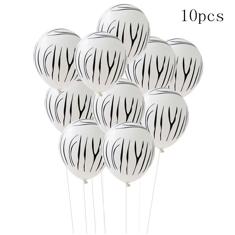 10pcs balloons-E WEIGAO белые оранжевые латексные воздушные шары с принтом животных, вечерние шары в джунглях с днем рождения, воздушные шары в стиле сафари, декор для дня рождения - Цвет: 10pcs balloons-E