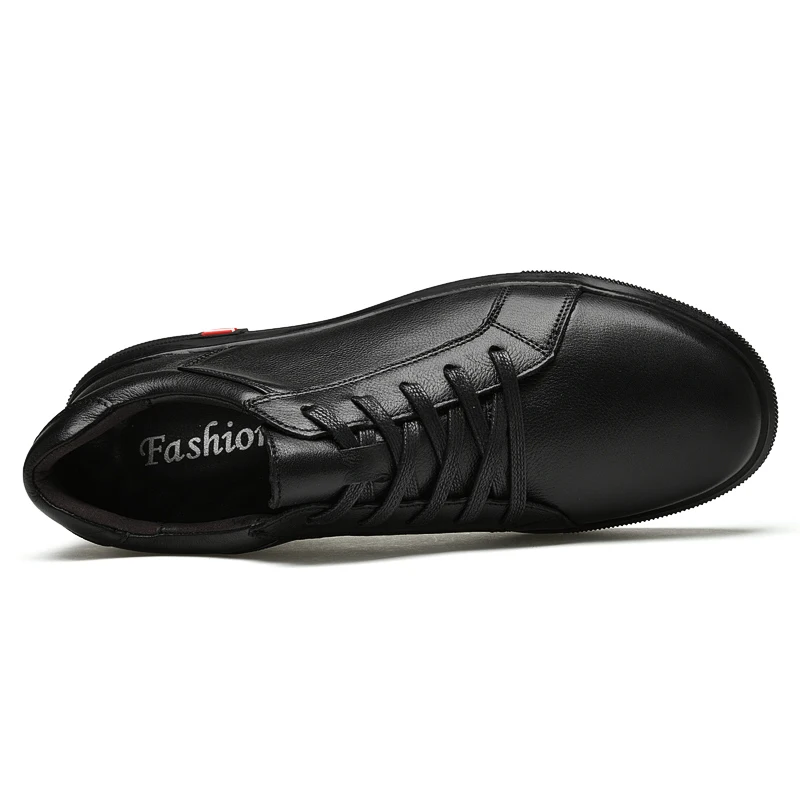 Online Sepatu Kasual Pria Asli Sepatu Flat Musim Gugur Untuk Pria Sepatu Jalan Hitam Kulit Asli Sepatu Merek Pria Nyaman