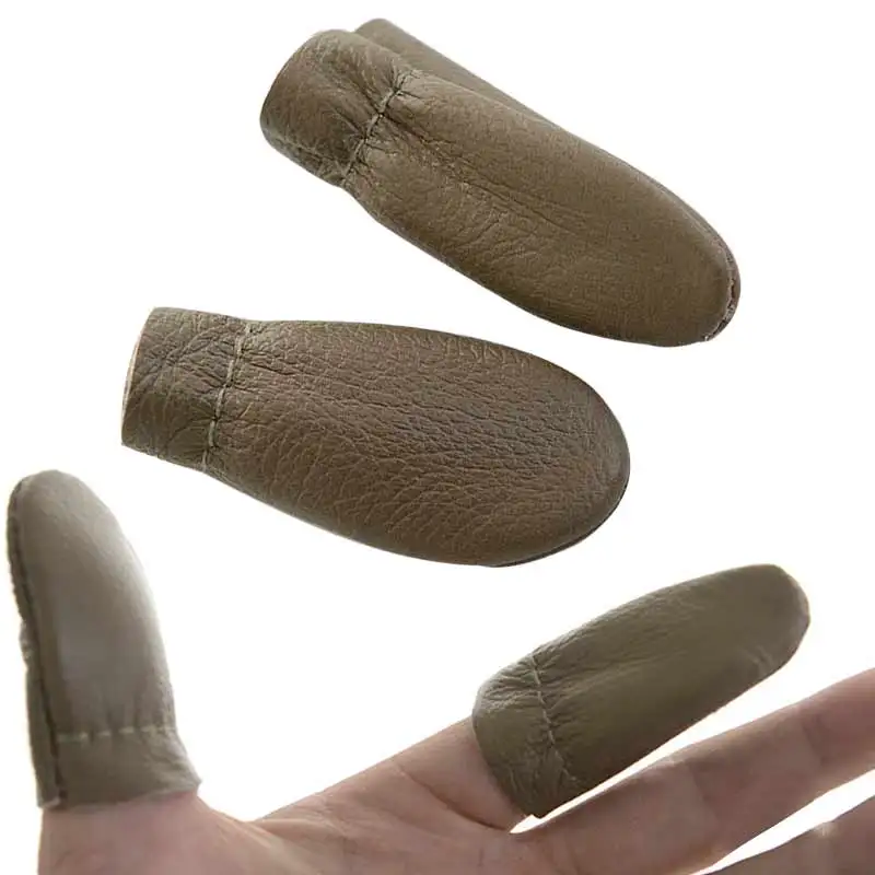 

1 Pair Hand Cow Leather Thick Tough Craft Thumb Index Finger Sleeve Thimble Protector STSF666