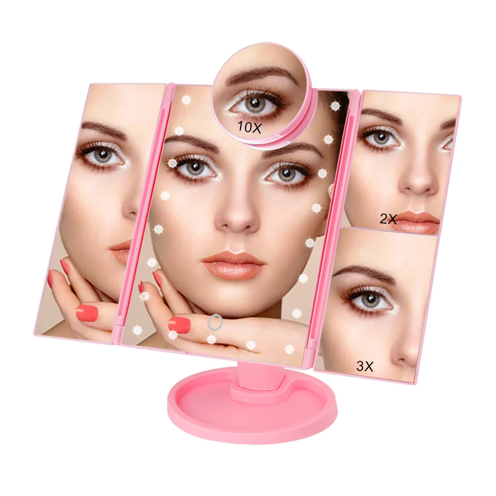 Увеличительное 22 светодиодный косметическое зеркало туалетный столик стол с