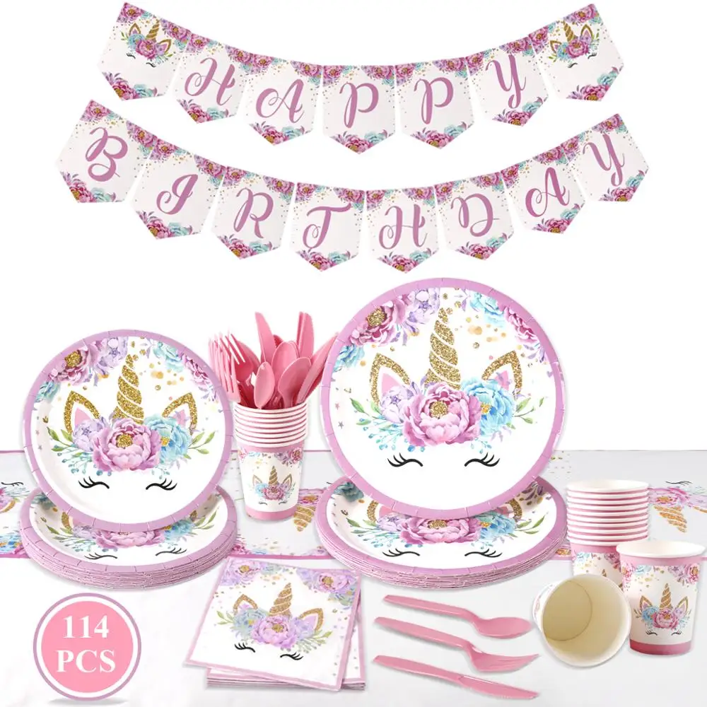 Набор одноразовой посуды с бронзовым покрытием белого черного розового цвета