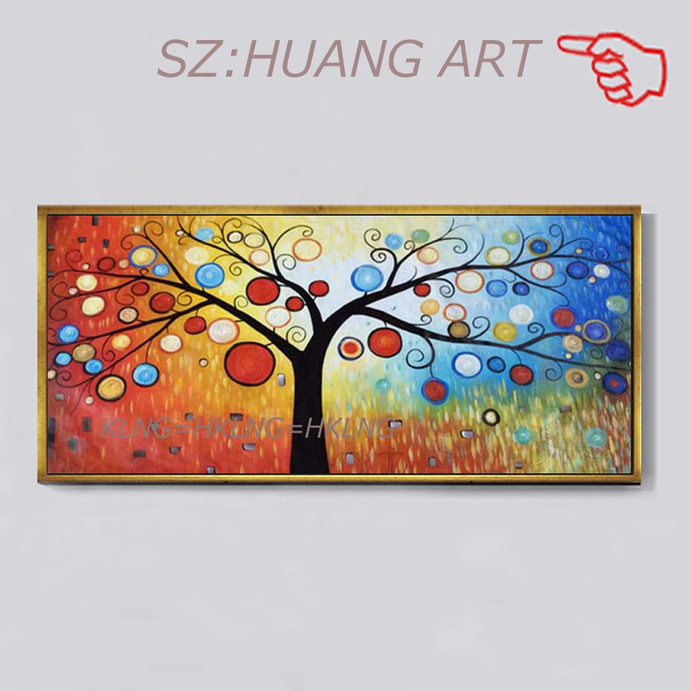 

Пейзаж красное богатое дерево настенные абстрактные картины современная масляная живопись на холсте украшение для дома картины для гостин...