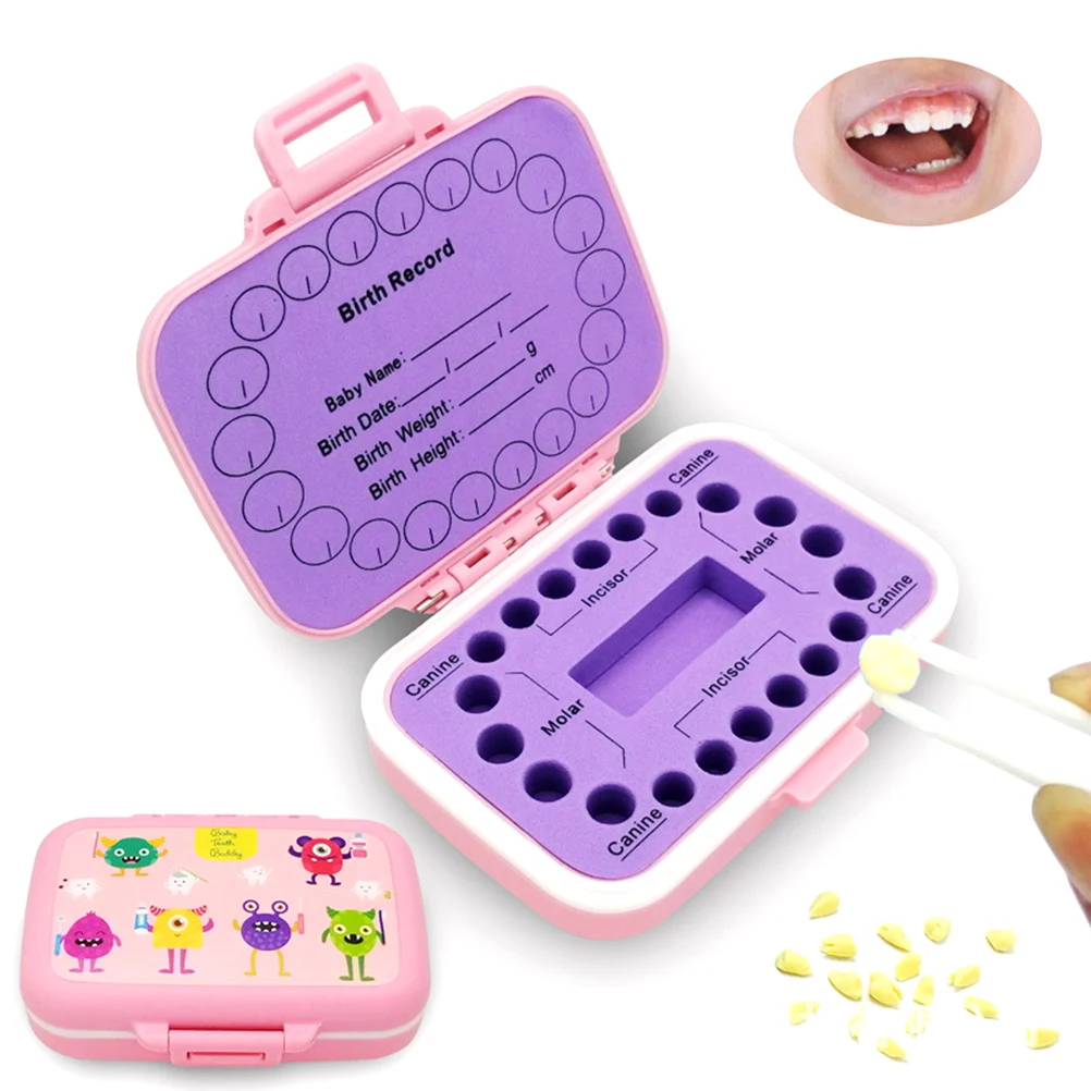 Caja de recuerdo de dientes de bebé, cajas de PP, soporte de almacenamiento de dientes para niños, bonito contenedor de pelo Fetal