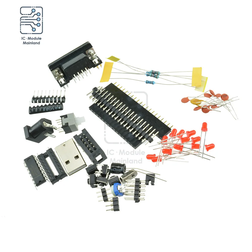 Комплект макетной платы C51 AVR MCU компоненты обучающей Самовосстанавливающийся