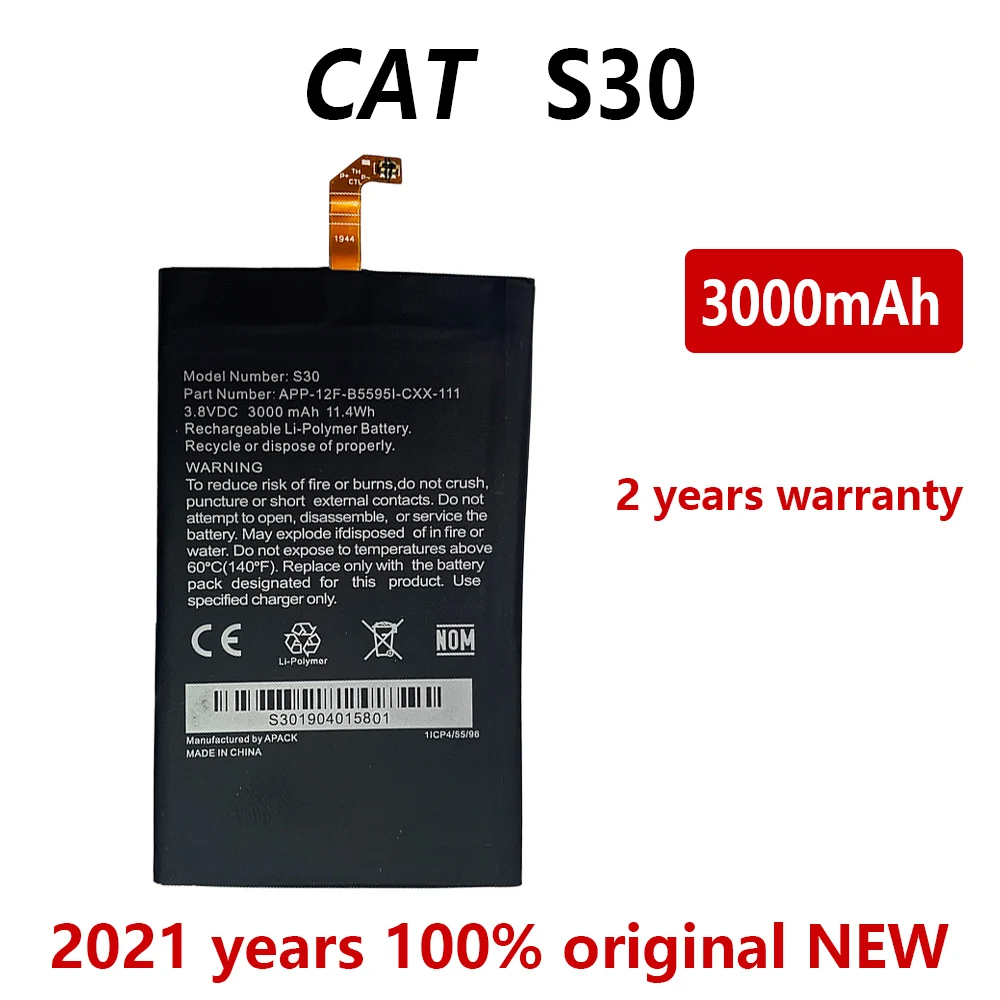 

100% оригинальный 3000 мА/ч, APP-12F-B5595I-CXX-111 аккумулятор телефона для Caterpillar CAT S30 батареи Bateria Hong Kong), предоставляется номер отслеживания