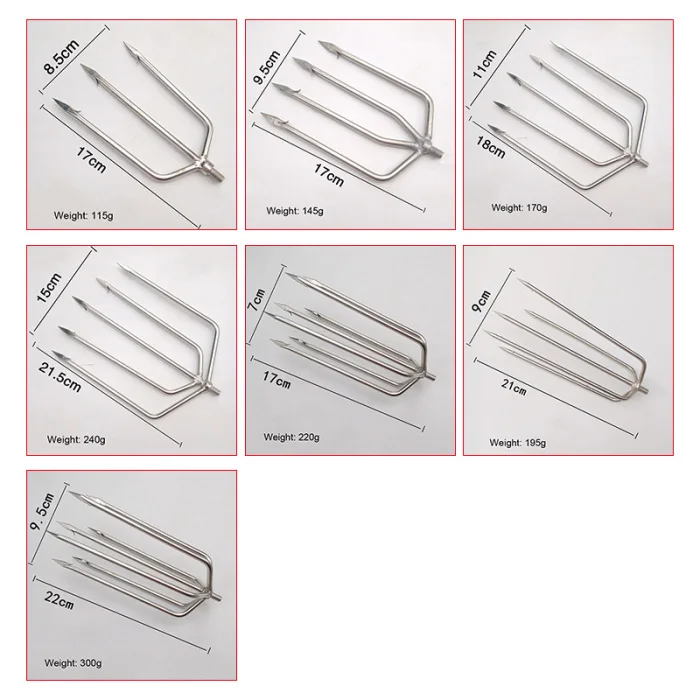Stainless Steel Fishing Tools Prong Serrated Harpoon Fish Fork Fishing Ice Crusher Drill Fishing Tackle Fishing Tool Accessories