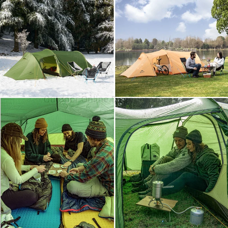 Палатка-туннель Naturehike Opalus для 2-4 человек Ультралегкая тканевая занятий на