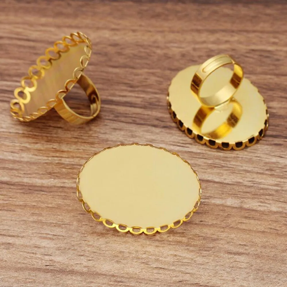 100 шт. кружевной овальный поднос регулируемые настройки кольца пустые/базовые