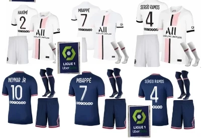 

Messis 2021 2022 Psg football jersey Ligue patch 21 22 Adults and kids kit+socks Soccer shirts free shipping