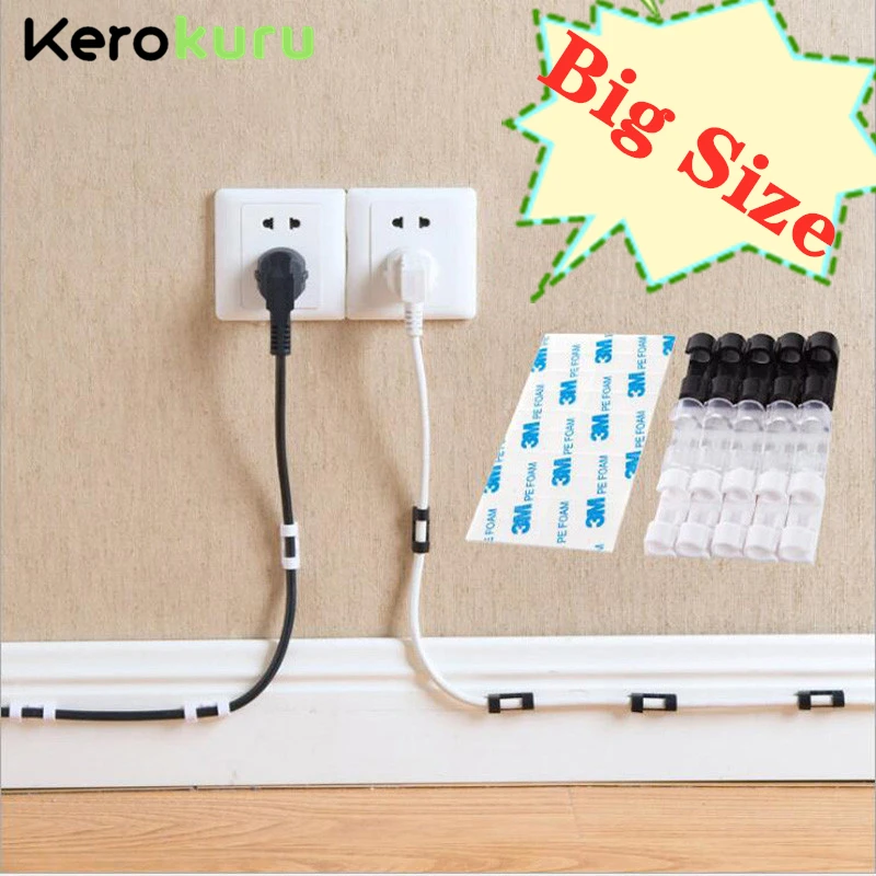 Aliexpress - Big Size Cable Organizer Clips Cable Management Desktop&Workstation ABS Wire Manager Cord Holder USB Charging Data Line Winder