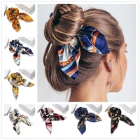 new chiffon bowknot elastic hair bands for women girls solid color scrunchies headband hair ties ponytail holder hair accessorie