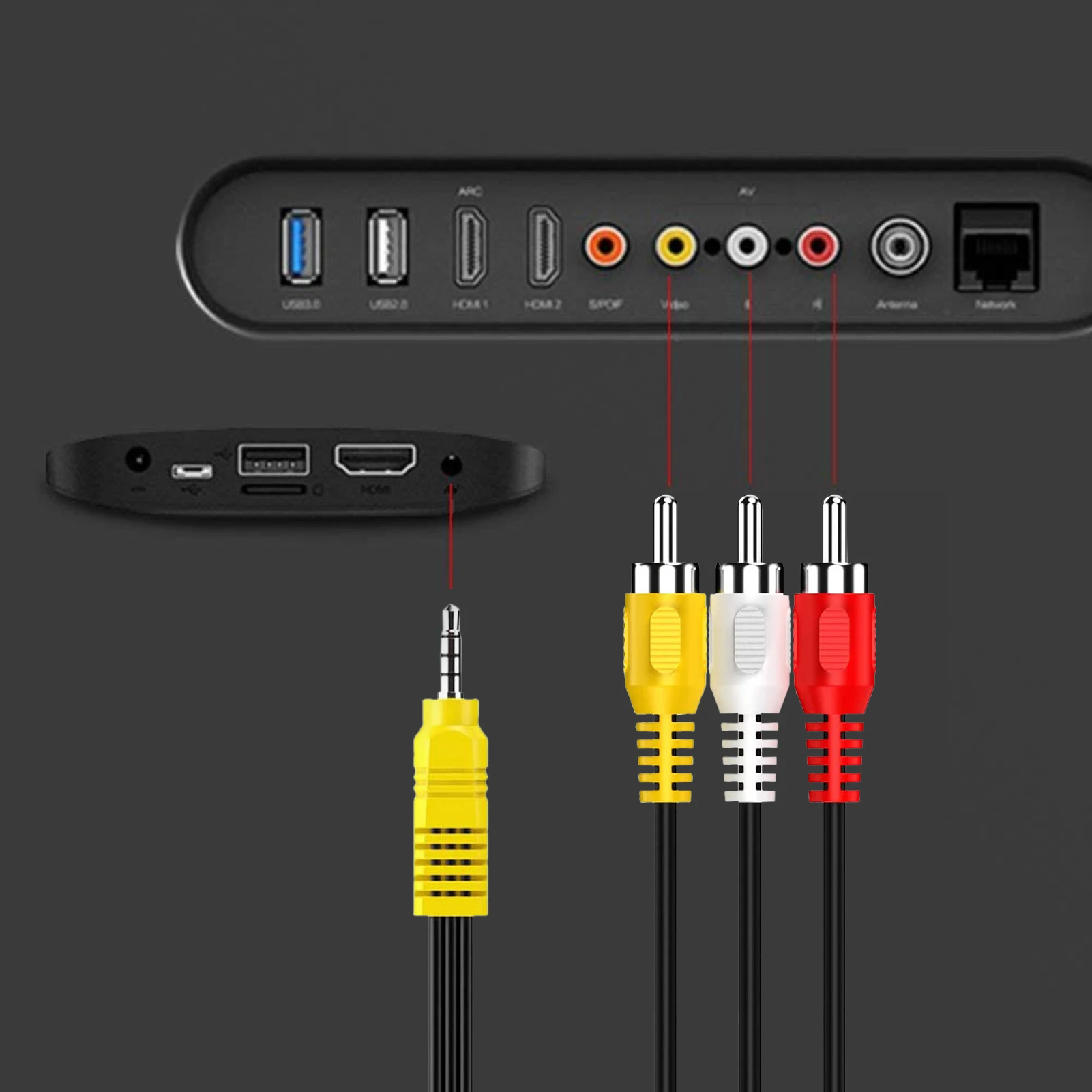 3 5 мм до кабель RCA компонентный видео AV Кабель-адаптер для TCL ТВ красный белый и