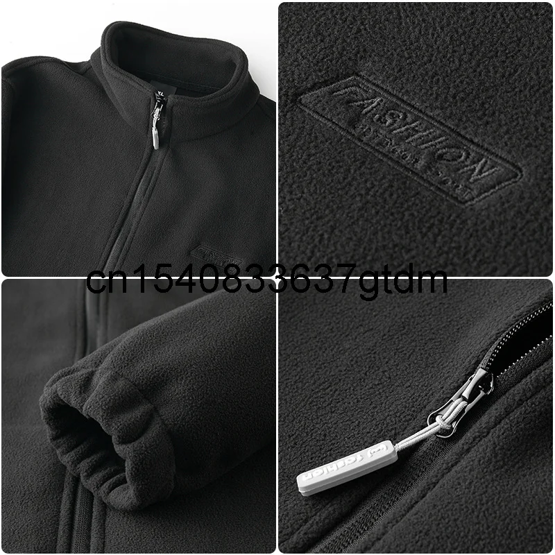 

Autumn 2021 new men's fattening plus size fleece jacket men's fat Fleece Jacket