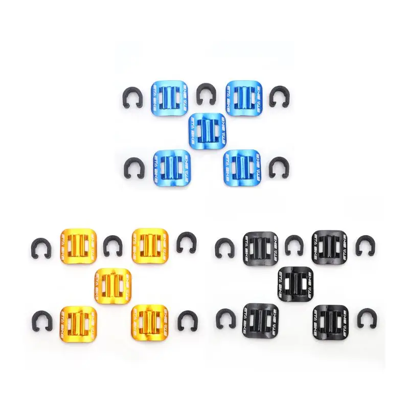 

5 Pcs Ultra Light Mountain Bike Brake C-Type Clip Line Buckle Durable Aluminum Alloy MTB Oil Line Pipe Fixing Seat Parts