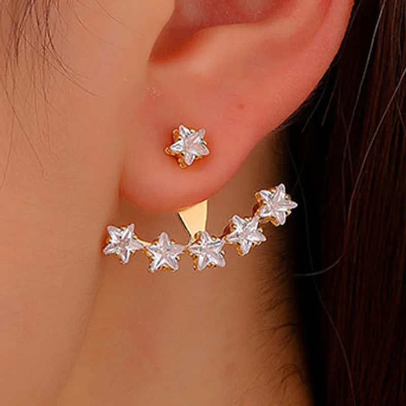 

2021 New Crystal Flower Drop Earrings for Women Fashion Jewelry Gold colour Rhinestones Earrings Gift for Party Best Friend