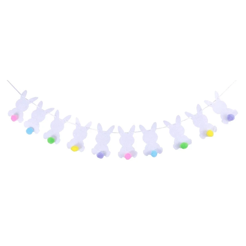 

Happy Easter Rabbit Bunny Ball Banner Garland Wall Hanging Bunting Flag Decor