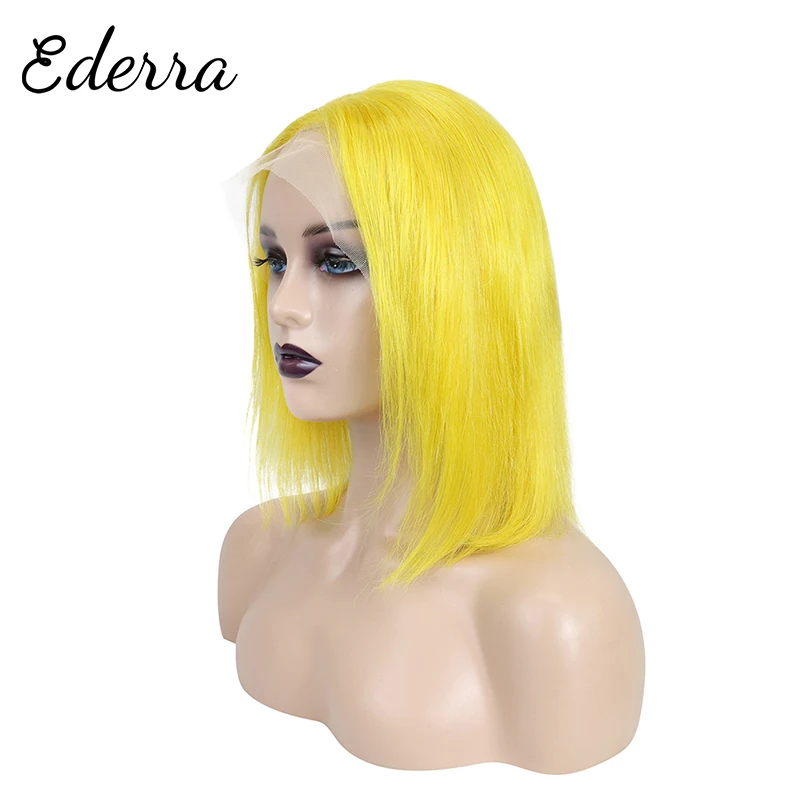 

Colored Yellow 13x4 Lace Bob Human Hair Wigs 150% Density Lace Front Wigs Short For Black Women Brazilian Straight Bob Wigs
