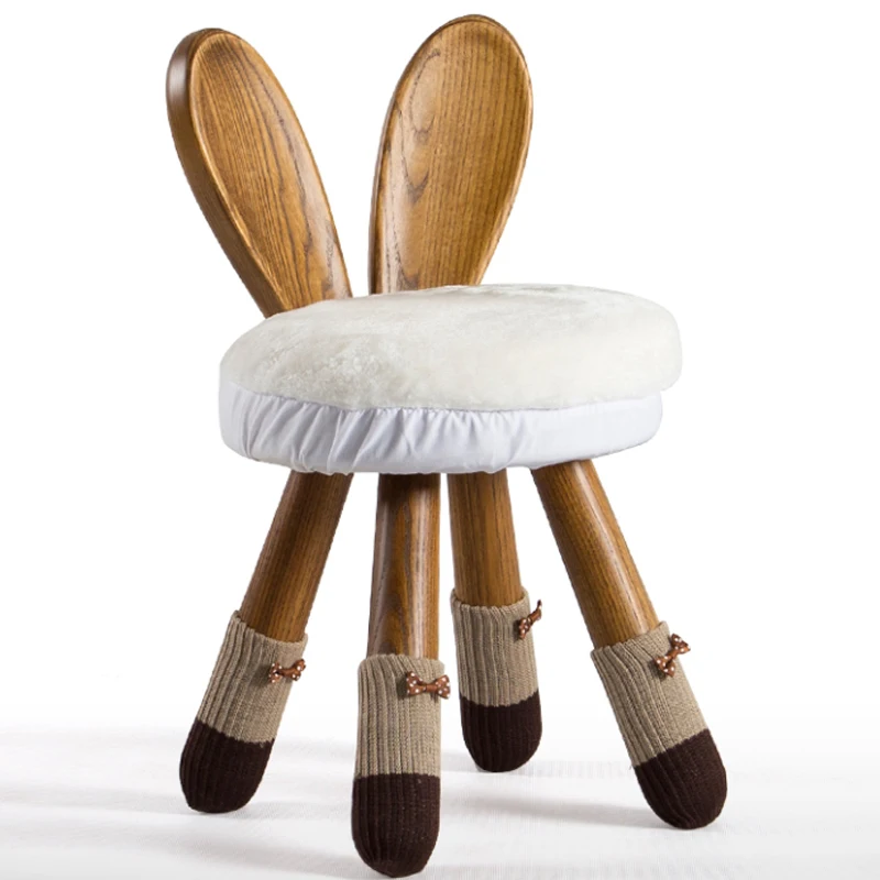 Стул с мультяшным кроликом и оленем детский стул из массива дерева для детского