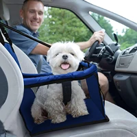 nipeeco dog car seat upgrade deluxe washable portable pet car booster seat travel carrier cage clip on safety leash