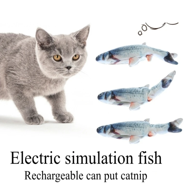 

Cat Toy Cat Fish Toy Funny Moving Fish for Cat Simulation Charging Dancing Fish Pet Interactive Cats Toys Type Is Smart Device