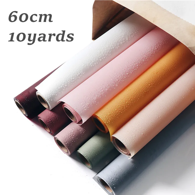 60cm*10yards/roll Waterproof Flower Wrapping Paper Double Color Kraft Bouquet Gift Supply | Дом и сад