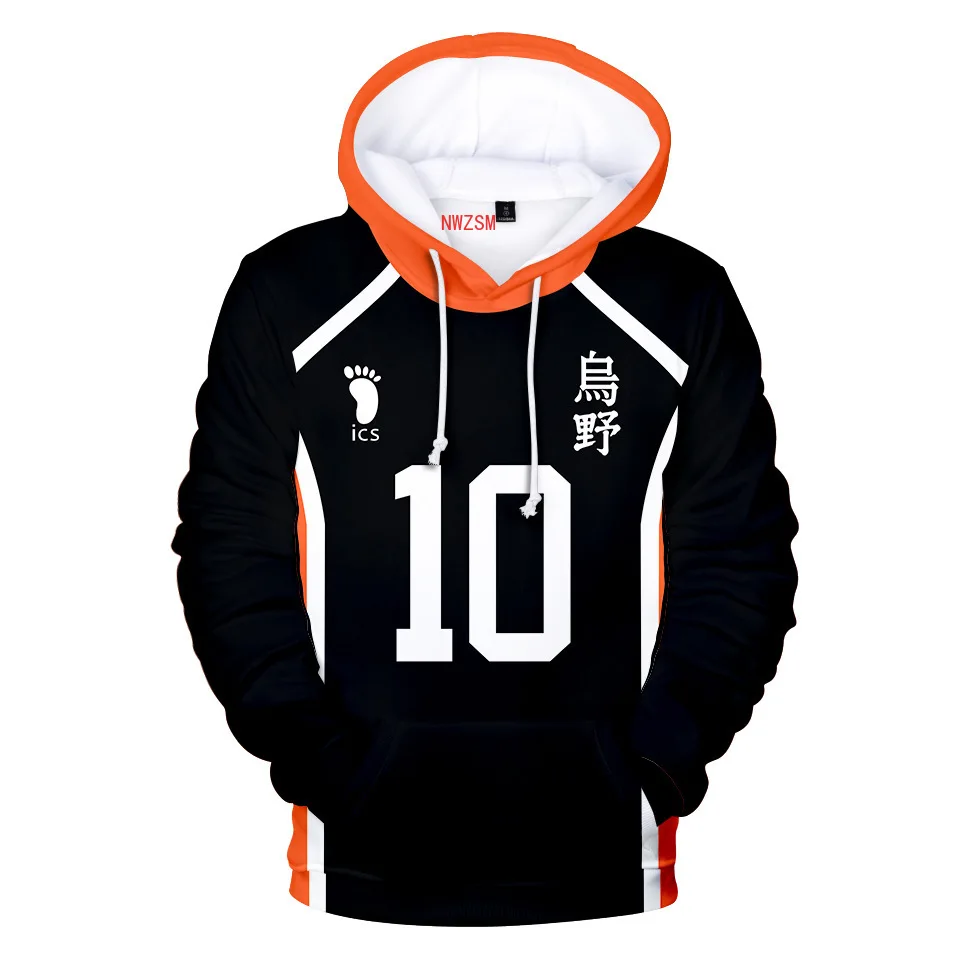 

Anime Haikyuu Hinata Shoyo Kageyama Tobio Cosplay Costume 3D Print Karasuno High School Funny Hoodie Men Women Casual Sweatshirt