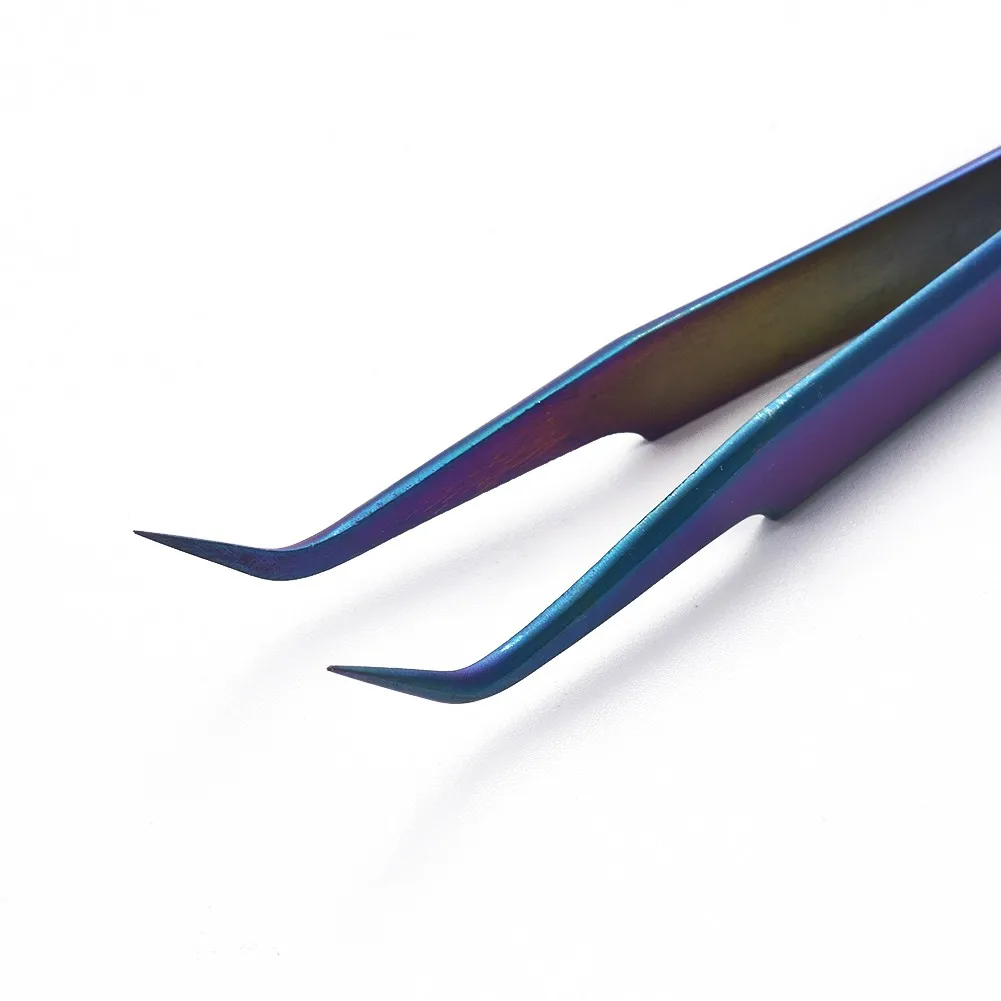 

2pcs Anti-Static Excellent Quality Tweezers Bend Long Nose Tweezers For Intersperse Beads Jewerly Accessories Tools