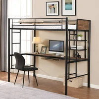 Loft Bed With Desk And Shelf Space Saving Design Bedroom Furniture Bedroom Sets High Quality
