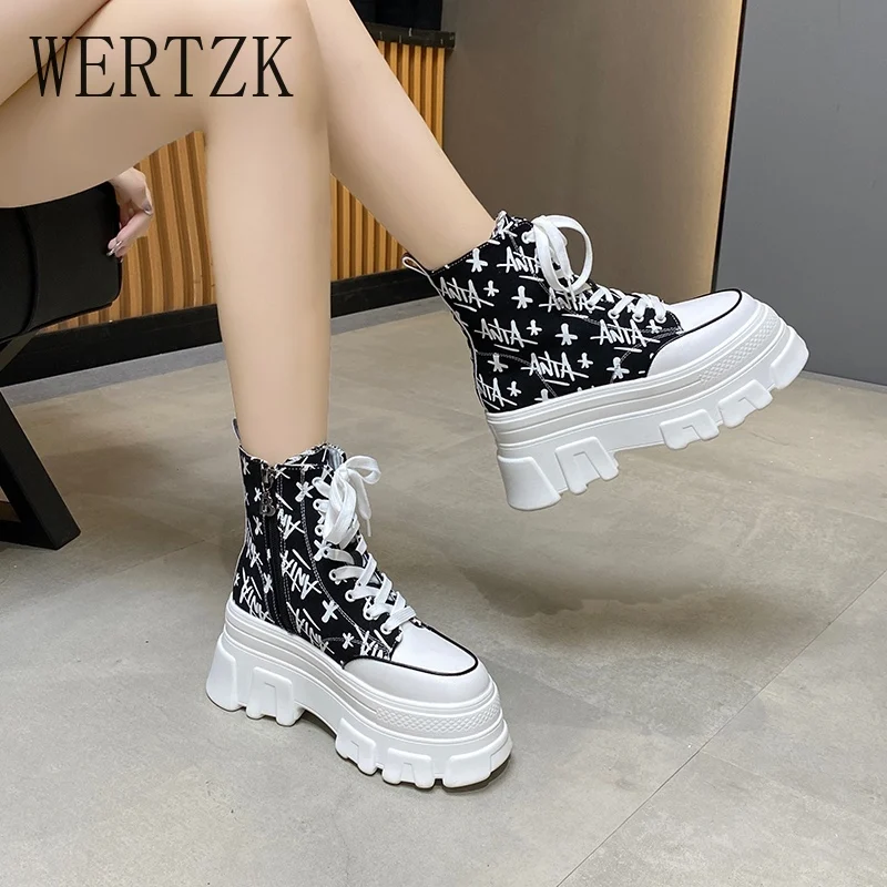 Кроссовки женские высокие на платформе дышащие холщовые кеды модная обувь для