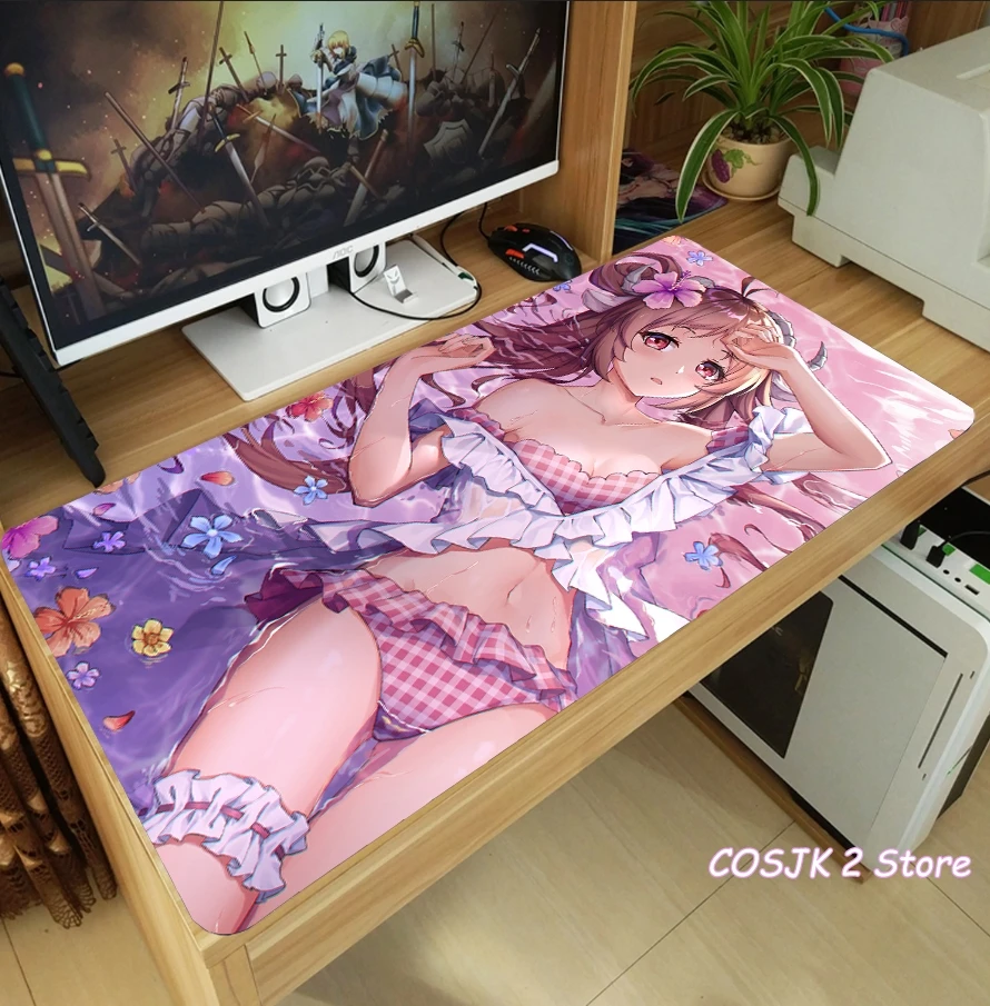 Tapete de Teclado de Mesa Presentes de Natal Anime Arknights Eyjafjalla Provence Mouse Pad Engrossar Computador Portátil Gaming Ratos Anti-deslizamento Playmat