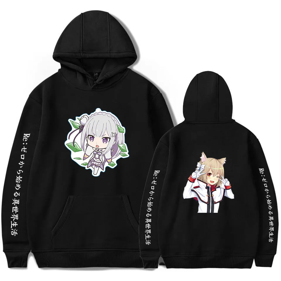 

Re Zero Starten Leven In Een Andere Wereld Hoodie Rem Ram Sweatshirts Vrouwen Mannen Herfst Winter Cosplay Jas Witte Tops Coat
